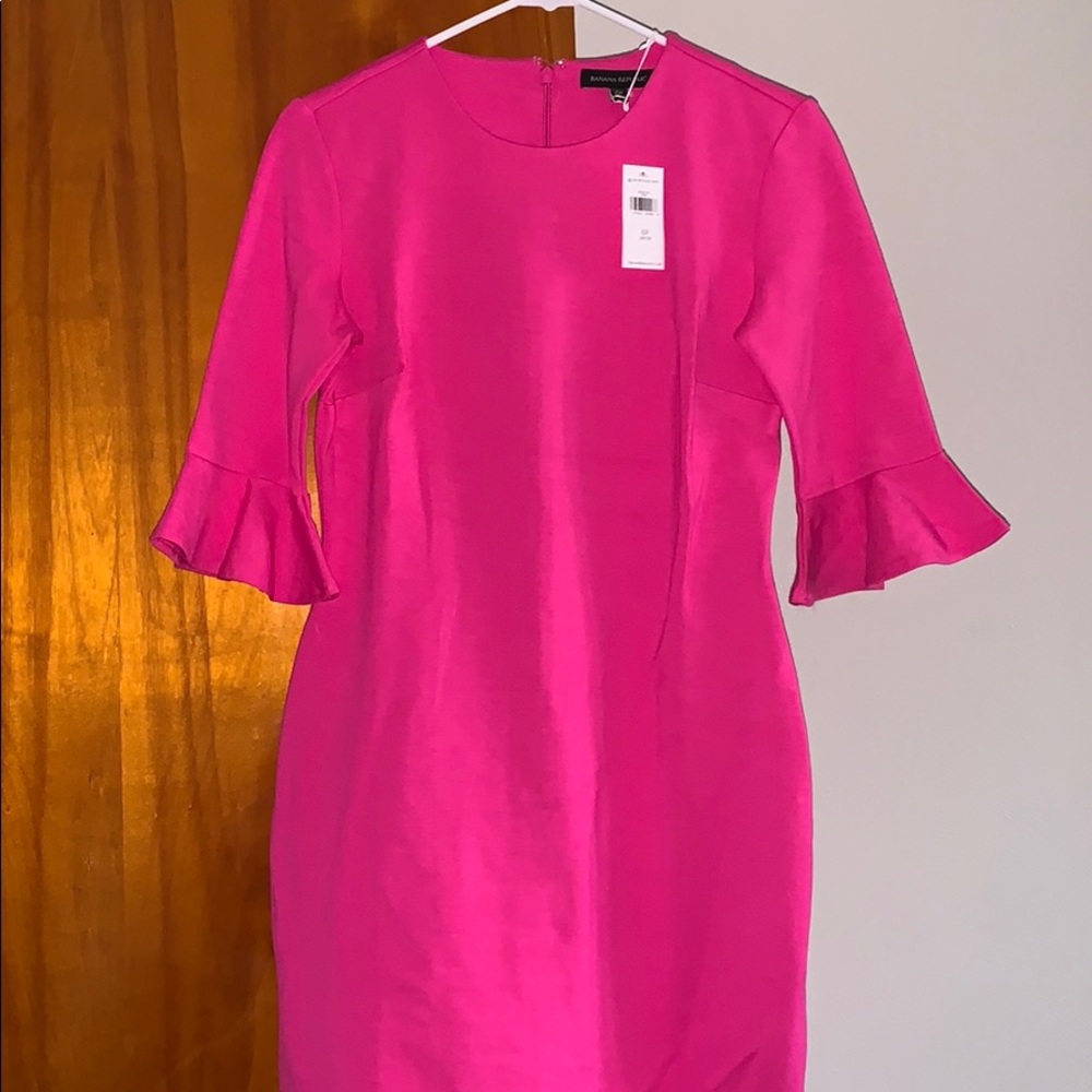 Banana Republic pink shirt dress. Size 6P. NWT.